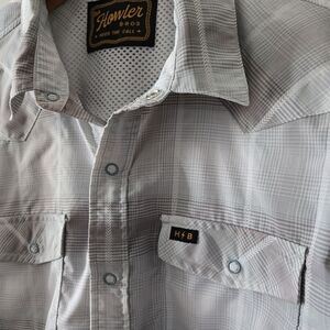 Howler Bros H Bar B Tech Long Sleeve Shirt Bonefish Grey Size Medium